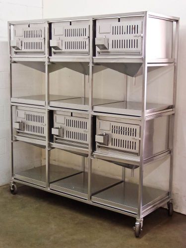 Lab Products Inc Modular Cage Unit - 6 cages Stainless Steel