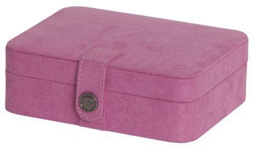 Mele Womens Giana Plush Fabric Jewelry Box Pink Jewelry Box One Size