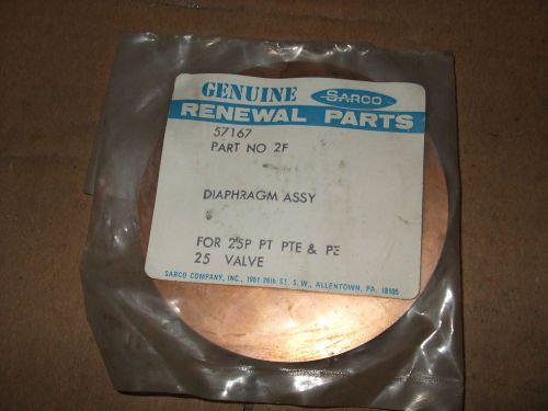 Sarco part 2f diaphragm assy for 25p pt pte &amp; pe 25 valve for sale