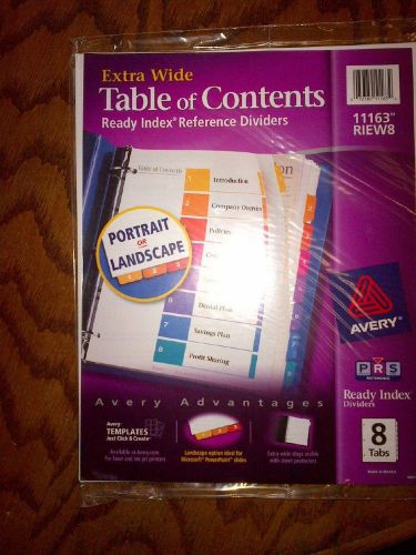 Avery® Ready Index® Extra-Wide Table of Contents Dividers 11163, 8-Tab Set