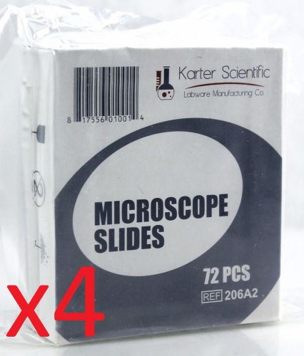 (288) karter scientific microscope slides 25x75mm x1mm 90 degree corners 206a2 for sale