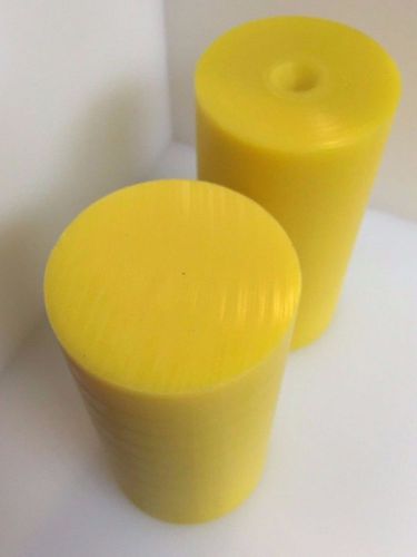 Uhmw virgin yellow plastic rod 2 1/4 diameter x 4 1/2 long 2 pcs free shipping for sale