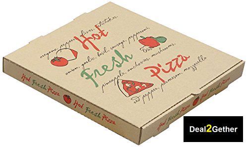 Food Service Supply Packaging Pizza Box 1 5/8&#034; Deep Hot Fresh Print 50-Count