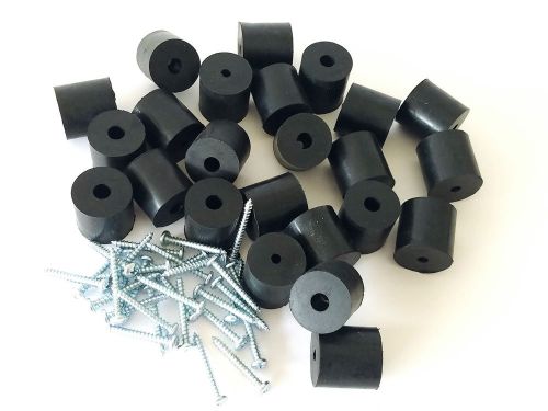 Set of 24 rubber bumper feet 1-1/4&#034; * 1-1/4&#034; + screws &amp; metal washers built-in for sale