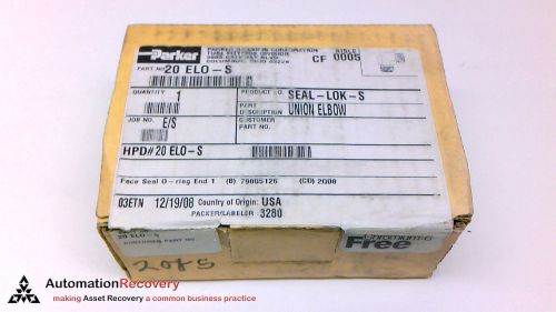 PARKER 20 ELO-S SEAL LOK UNION ELBOW 1-1/4&#034;, NEW #210321