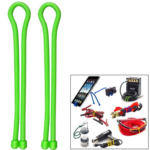 Nite Ize Gear Tie 18&#034; inch Green Reusable Waterproof Rubber 2-Pack Twist Ties
