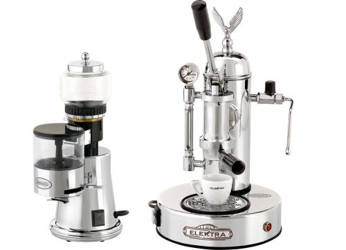 Elektra Micro Casa &amp; Schleifer MSC Chrom-Finish Handhebel Espresso-Set 220V