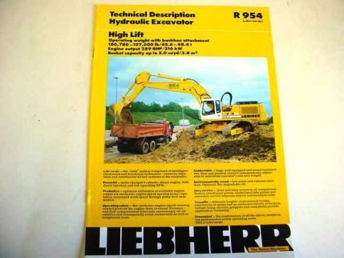 Liebherr R 954 Hydraulic Excavator Color Brochure