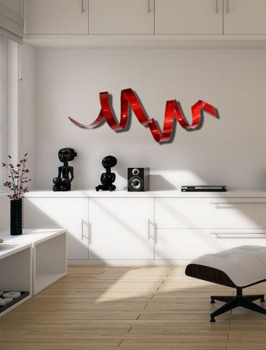 Modern contemporary abstract sculpture decor cardinal wall twist by jon allen for sale