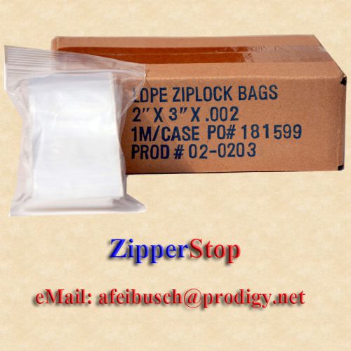 (1,000) 2 x 3&#034; ziplock bags ~ full case for sale