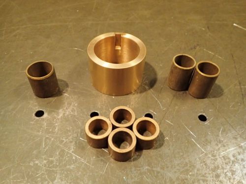 8 pc lot bronze bushing bearing insert sleeves - see description for sizes for sale