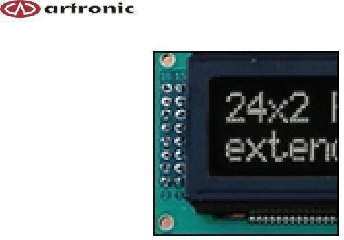 ART-US New LCD 2x24 with LED b/l - W/KK (HD44780) Blackline [ABC024002A12-DIW-R-