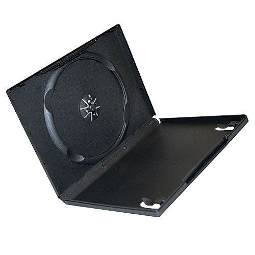 100 pcs New Single Black DVD CD Cases, Slim 7 mm, holds 1 Disc