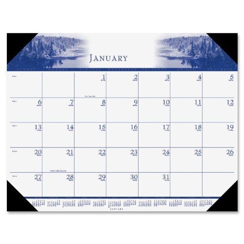 House of Doolittle Illustrated Desk Pad Calendar, 12 Months January 2014 to