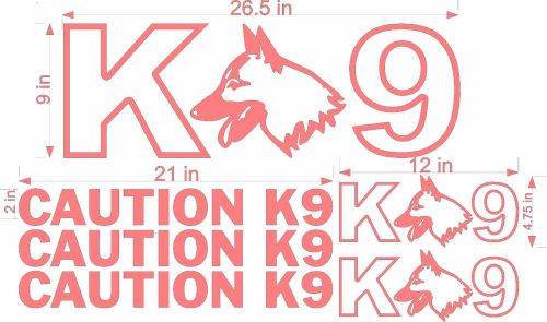 Caution K-9 Dog Vinyl Decal Sticker SOFT PINK