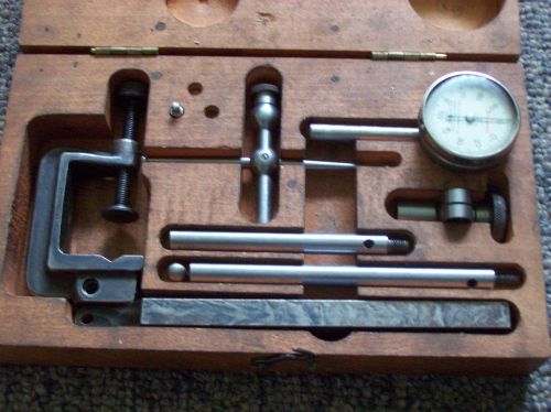 vintage Starrett Dial Test Indicator set No. 196 Wooden Box Good Condition