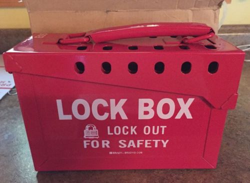Nib brady portable group lock box 65699 13 lock metal box - red for sale