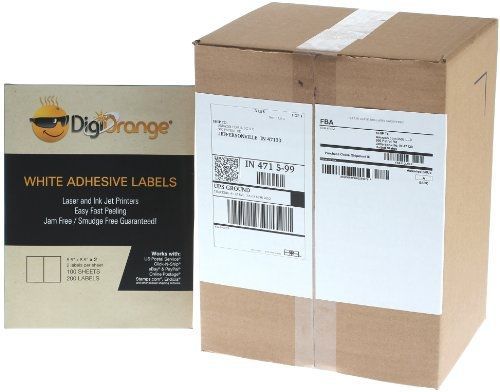 DigiOrange? 200 Removable Amazon FBA Labels 5.5 x 8.5