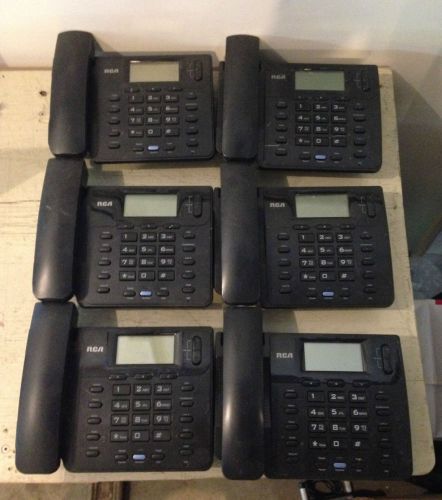 Lot of 6 RCA 25201RE1-A 2-Line Business Speaker Telephone System LCD Display