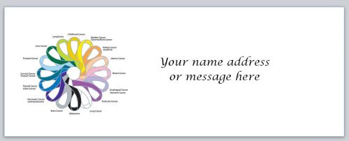 30 personalized return address labels cancer ribbons buy 3 get 1 free (bo989) for sale