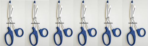 6 Utility Scissors Serrated Blade Royal Blue Color First Aid Tools SurgicalUSA