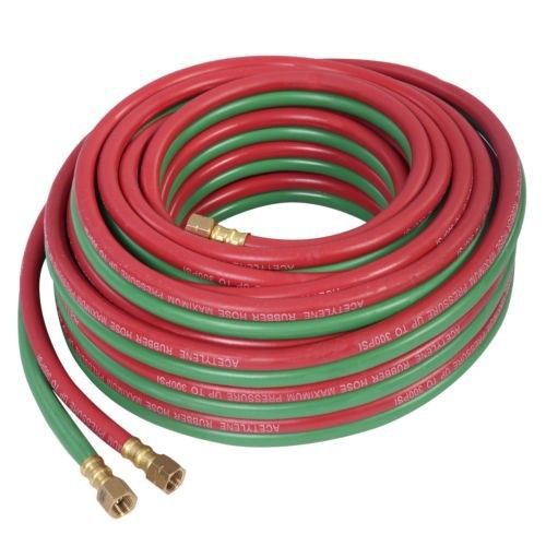 Twin welding torch hose oxy acetylene oxygen cutting industrial 300psi 50ft 1/4 for sale