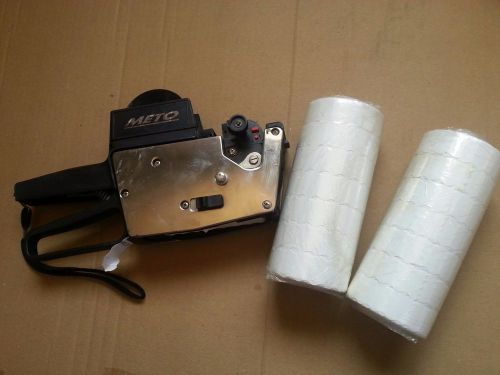 METO   2208  ONE LINE PRICE LABELER GUN  + 7 New Labels Rolls Stickers