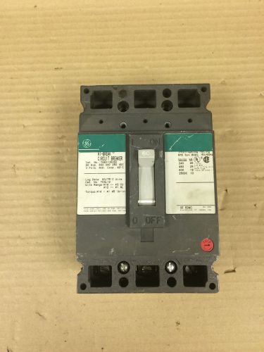 Ge thed 3 pole 60 amp 600v thed136060 circuit breaker green for sale