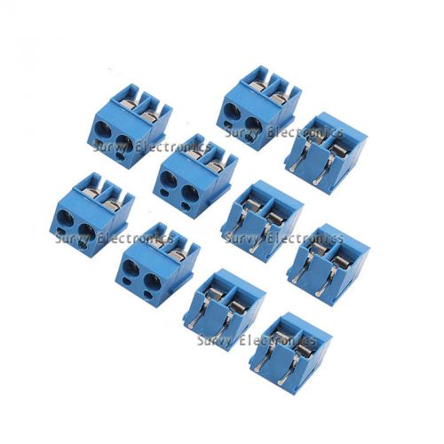 10 pcs 2P 2 Pin Plug-in Screw Terminal Block Connector 5.08mm Pitch Through Hole