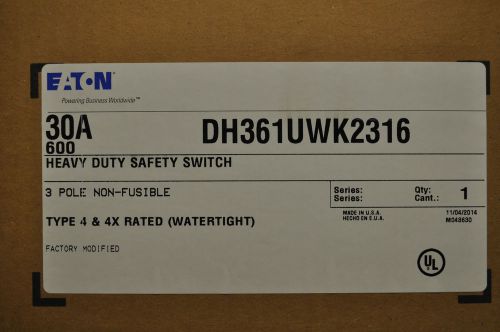 DH361UWK2316 600v 30a Stainless Steel NEMA 4X disconnect switch - new