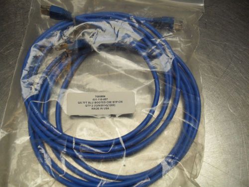 (QTY2)  Cable BOOTED C5E STP CM 7&#039; Long Blue New 531-110-007  USA Seller