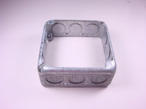 53151-1/2 steel city 4&#034; square box extension 1 1/2&#034; deep 1/2&#034; knockouts for sale