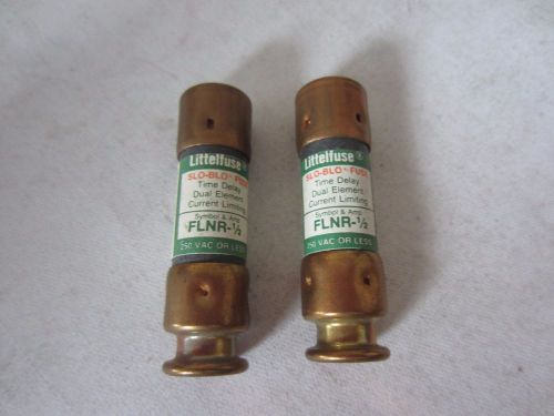 Lot of 2 Littelfuse FLNR-1/2 Fuses 0.5A 0.5 Amps Tested