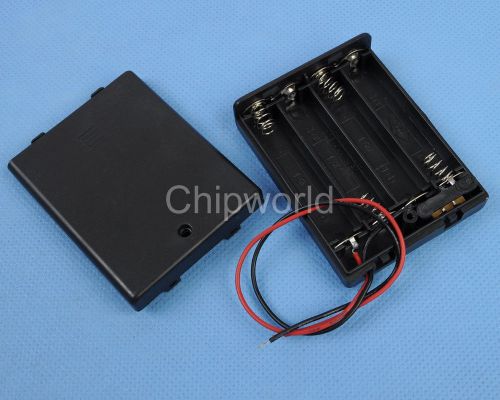 1PCS 4XAAA 4xAAA 6V Battery Holder Box Case Wire Omniseal with Shield AAA