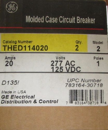 General Electric GE THED114020 Single Pole 20 Amp THED Breaker