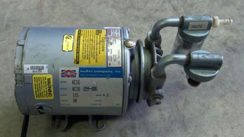 Nuarc model kc16 gast vacuum pump w/ 1/6 hp industrial motor for sale