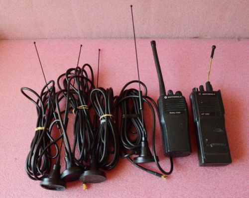 2 motorola radio lot _radius cp200/motorola ht 1000_bonus 4 13&#039; antennas. for sale