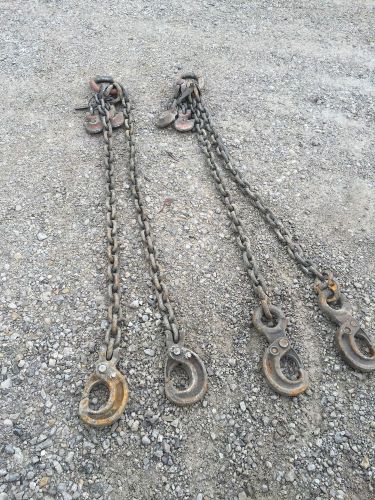 5/8&#034; x 6.5&#039; - adjustable double leg chain sling w/ sling hook - grade 80 for sale