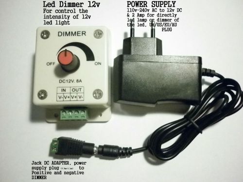 Dimmer &amp; power supply to 12v led illuminator microscope kit /eu/us/uk/au/ plug for sale
