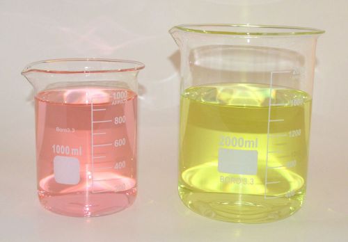Beaker set 2000 1000ml griffin borosilicate glass beakers lab new measuring for sale