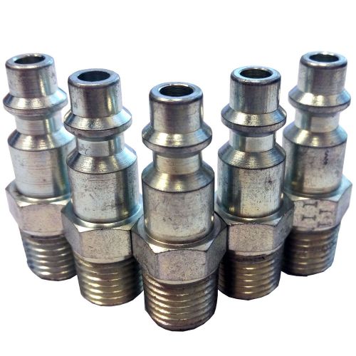 (5pcs) Industrial Interchange Plug Steel 1/4 x 1/4 Male Thread Air Compressor