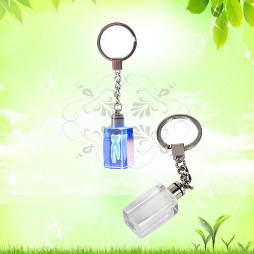 2015 new 1 Piece Dental Mini Crystal Teeth Key Chains LED Light