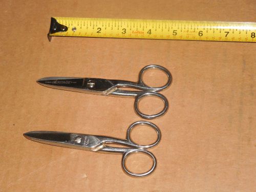 Qty 2 - heritage model 100, electricians/linemans scissors, 5 1/4 in for sale