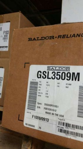 NEW BALDOR GSL3509M SINGLE PHASE 1 1/2 HP 56Z FRAME 1750 RPM 230V