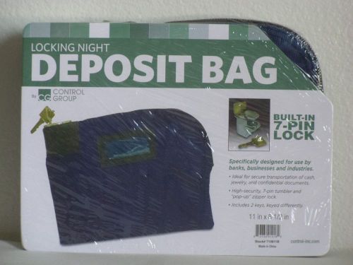 NEW CONTROL GROUP NIGHT LOCKING DEPOSIT BAG WITH BUILT-IN 7-PIN LOCK 11 X 8.5 IN