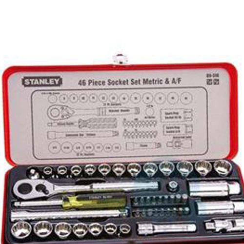 New stanley socket &amp; bit set 3/8 sq 46 pcs 89-516 part no. 89-516 for sale