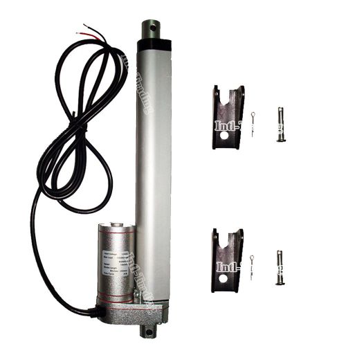 Dc12v heavy duty 8&#034; 14mm/s linear actuator w/ brackets stroke 220 pound max lift for sale