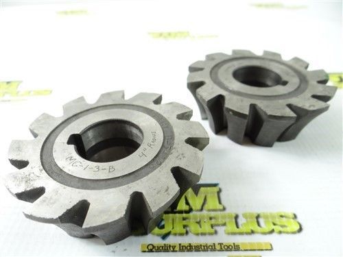 PAIR OF HSS SINGLE ANGLED MILLING CUTTERS 3&#034; WITH 1 BORE CC&amp;R MFG