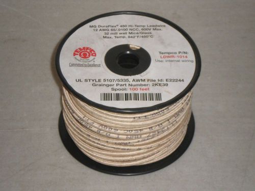 Tempco ldwr-1014 wire high temperature 12 awg mg duraflex 450c leadwire 4ke39 for sale