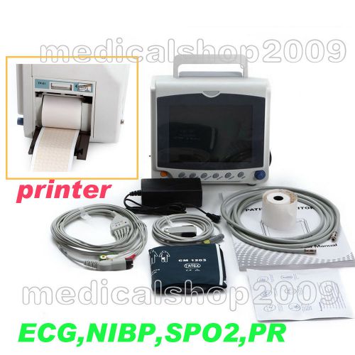 CE FDA ICU patient monitor 4 parameters(SPO2,ECG,NIBP,PR) With Printer